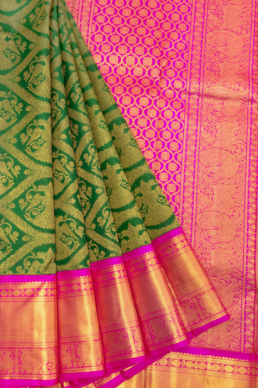 Green Handloom Kanjivaram Silk Saree