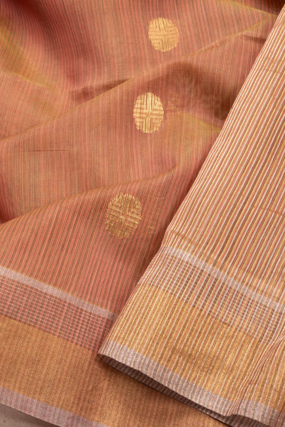 Pink Shot Green Chanderi Silk Cotton Saree