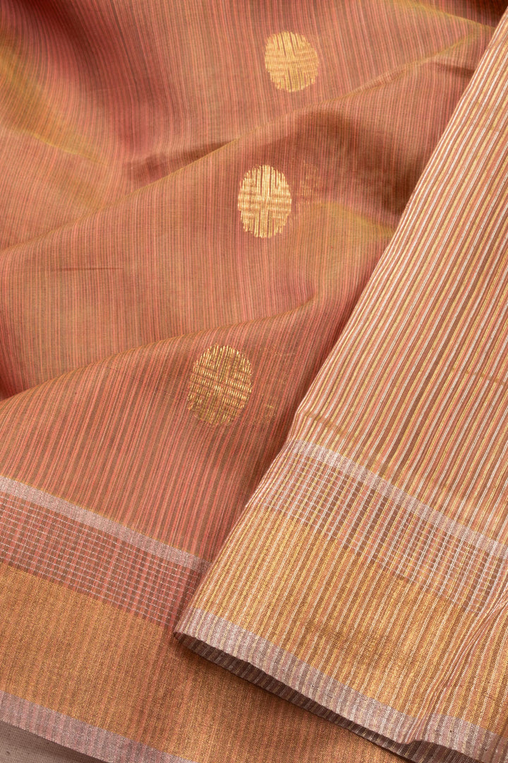 Pink Shot Green Chanderi Silk Cotton Saree