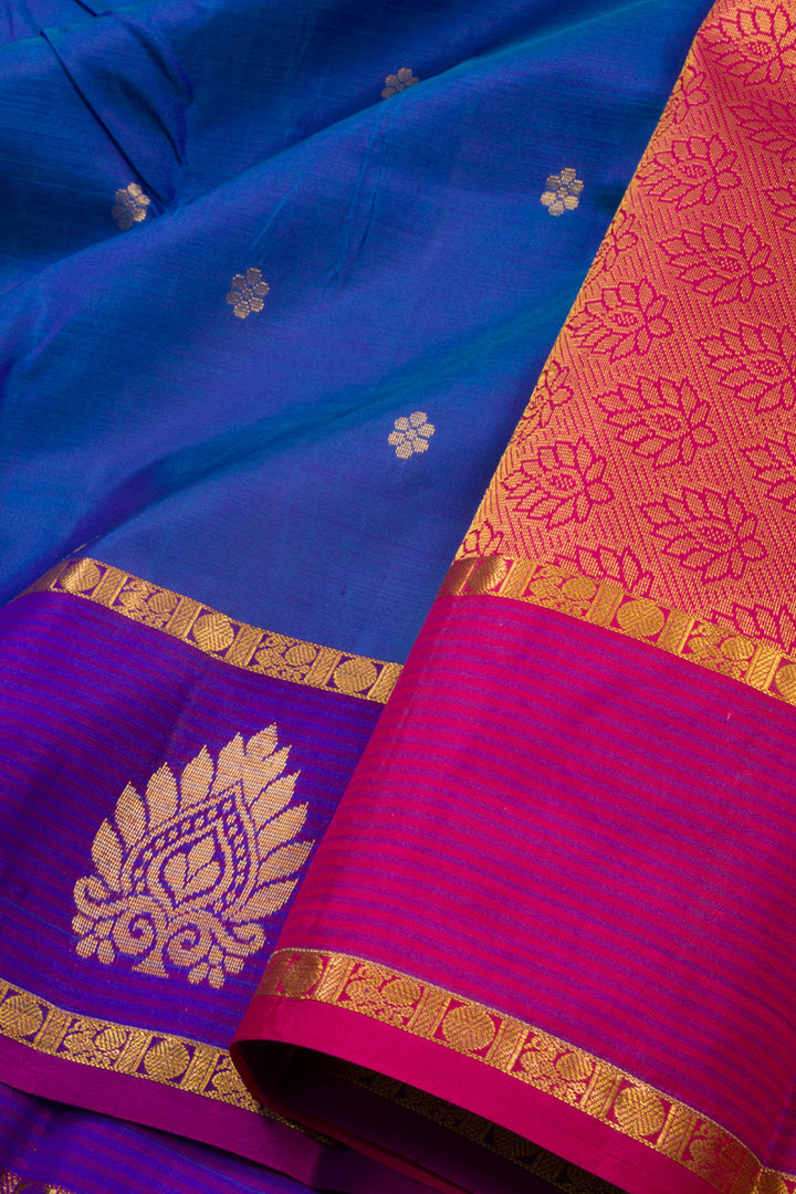 Blue Handloom Kanchipuram Pure Silk Saree 10072853