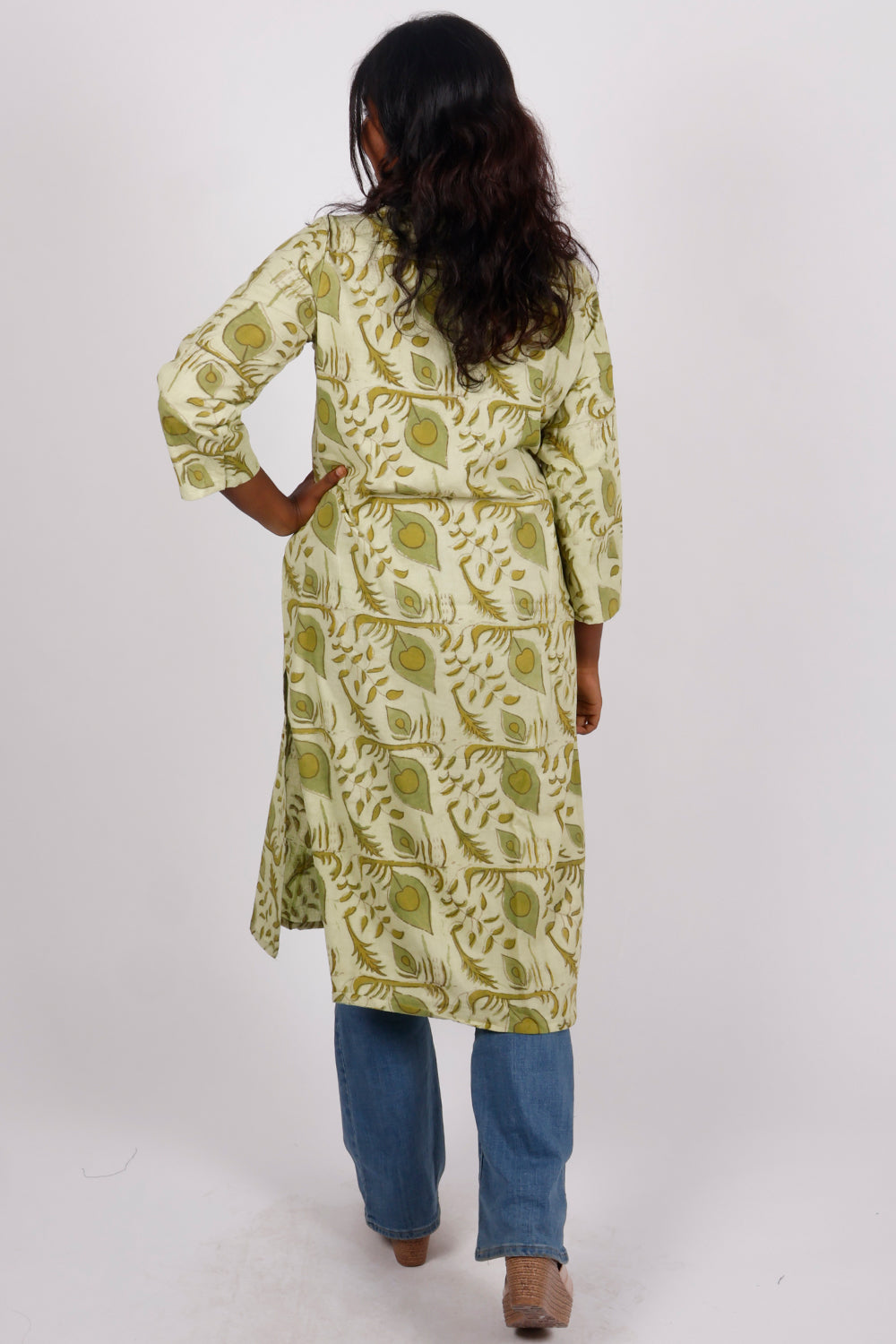 Green Handblock Vanaspathi Printed Cotton Kurta