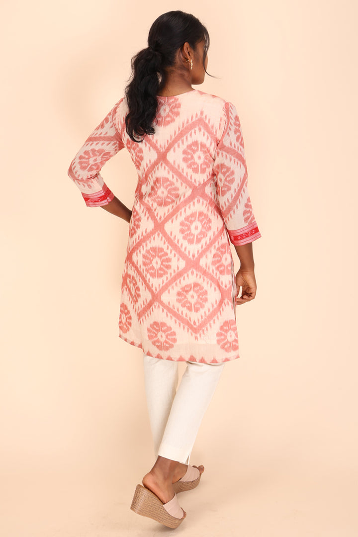 Handcrafted Ikat Cotton Kurta 10024103