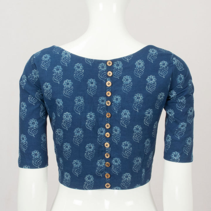 Blue Hand Block Printed Cotton Blouse - Avishya