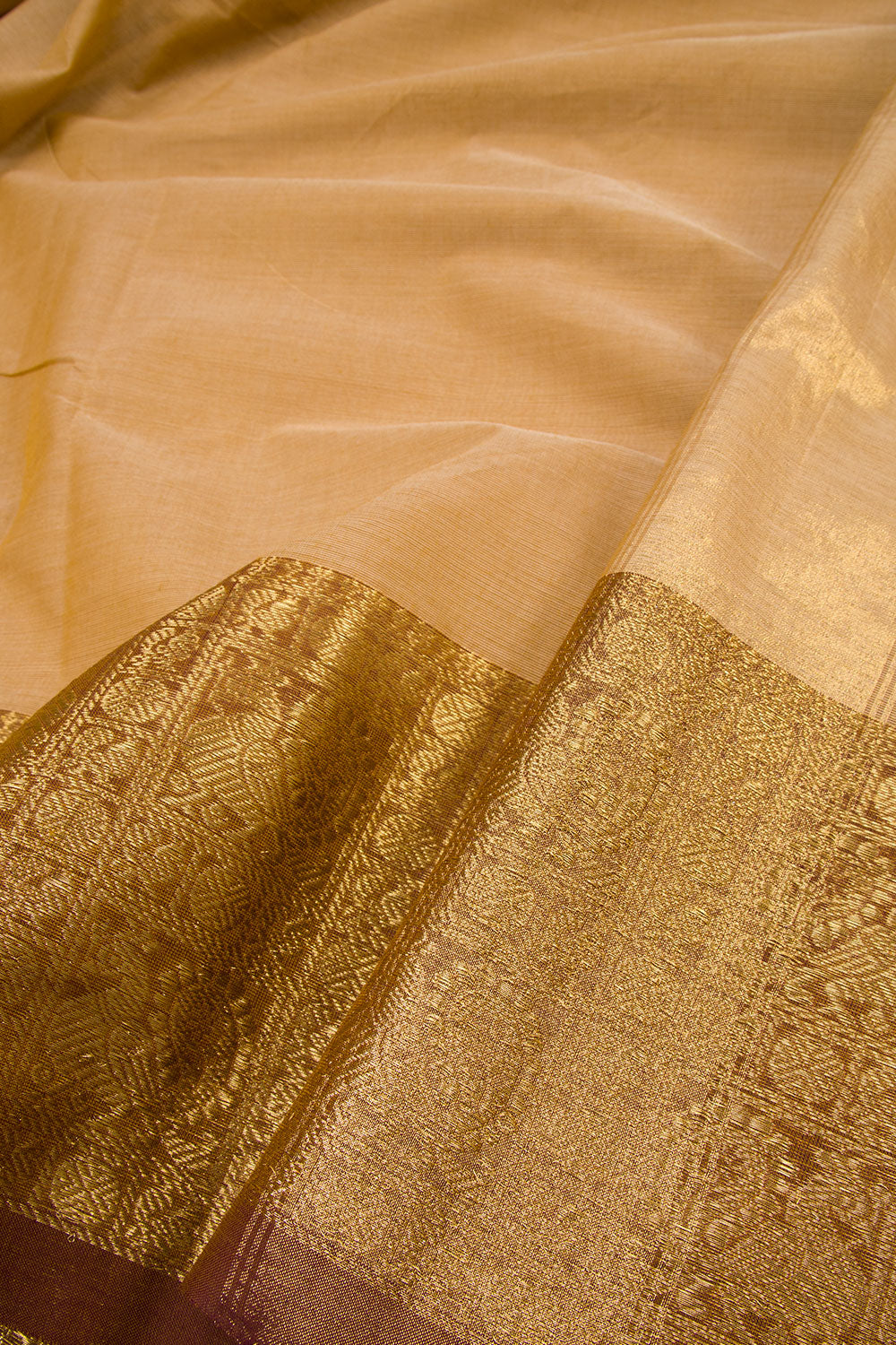 Sand Brown Handwoven Kanchi Cotton Saree 10063451