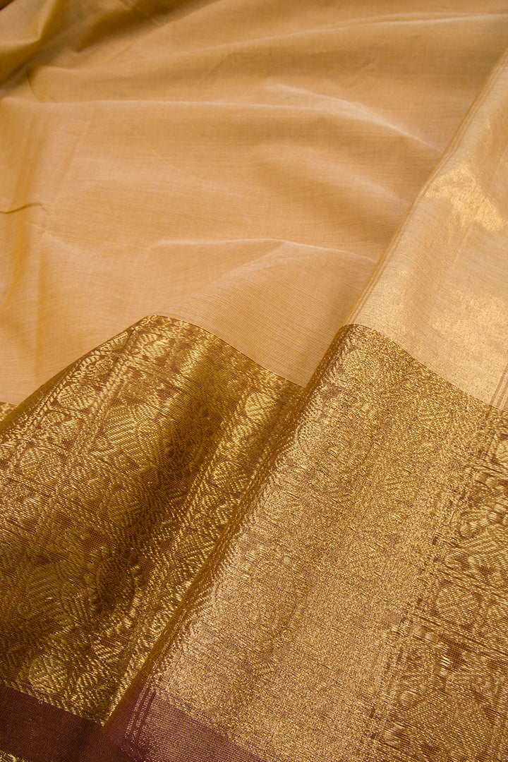 Sand Brown Handwoven Kanchi Cotton Saree 10063451