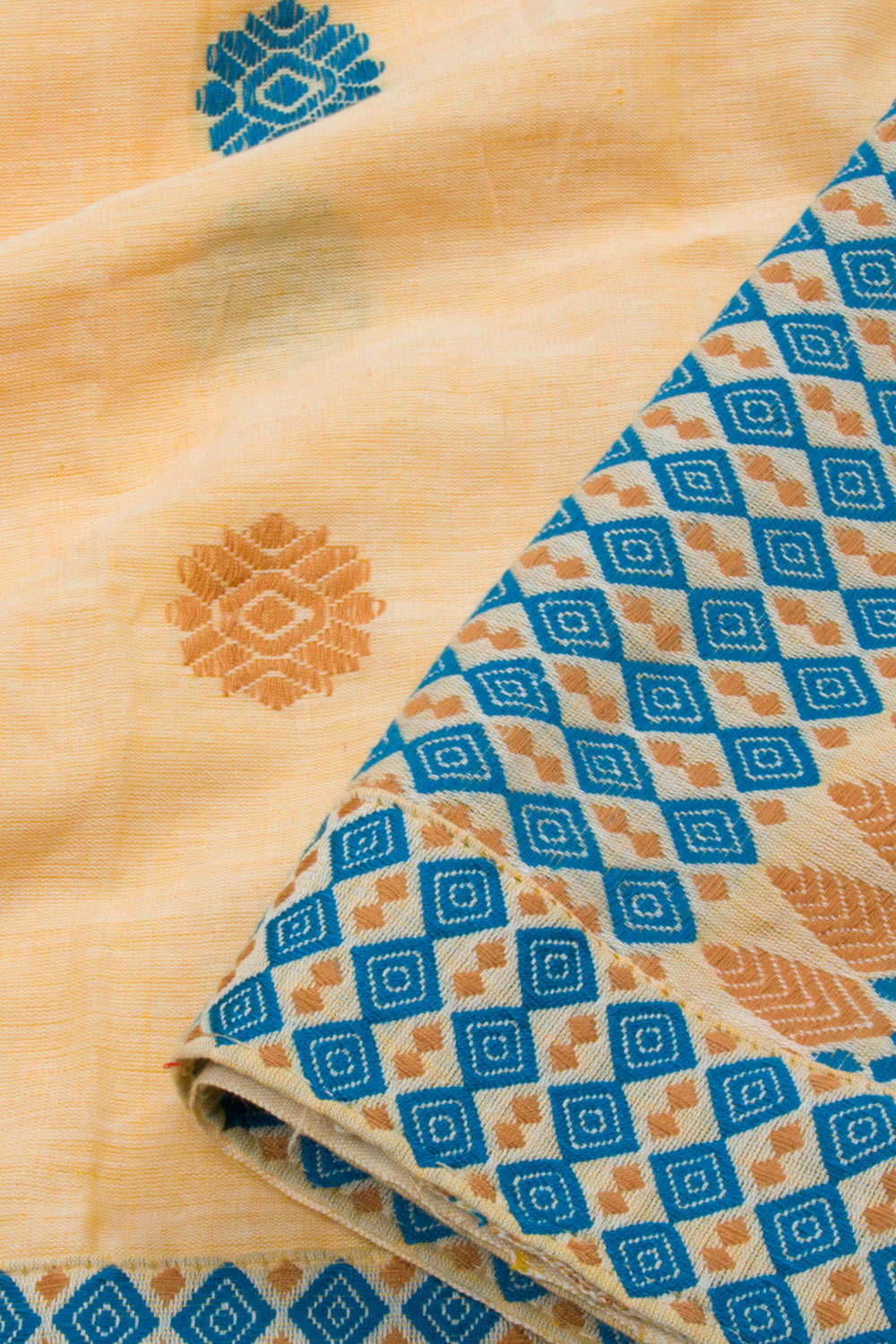 Sandal Yellow Handloom Assam Cotton Saree 10062518