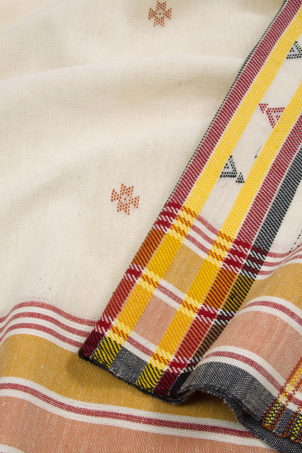 White Handloom Bhujodi Kala Cotton Saree 10062744