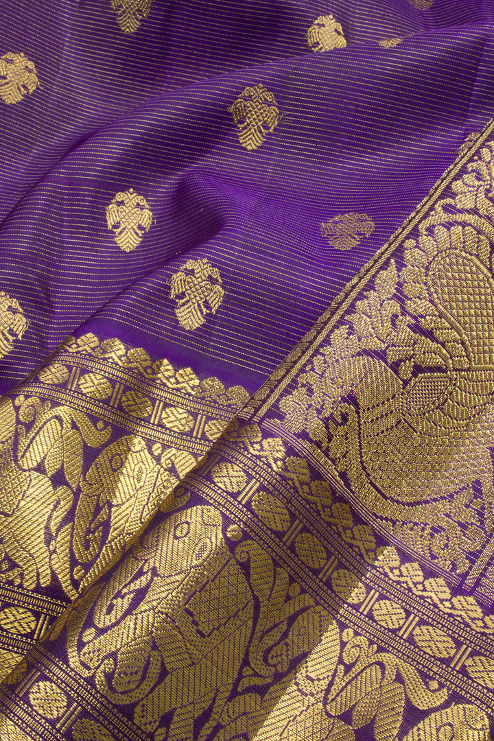 Royal Violet Pure Zari Kanjivaram Silk Saree 10062781