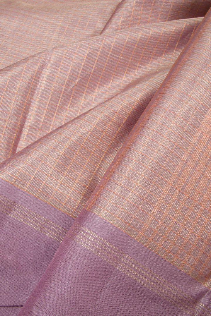 Taupe Rose Pure Zari Kanjivaram Tissue Silk Saree 10063324