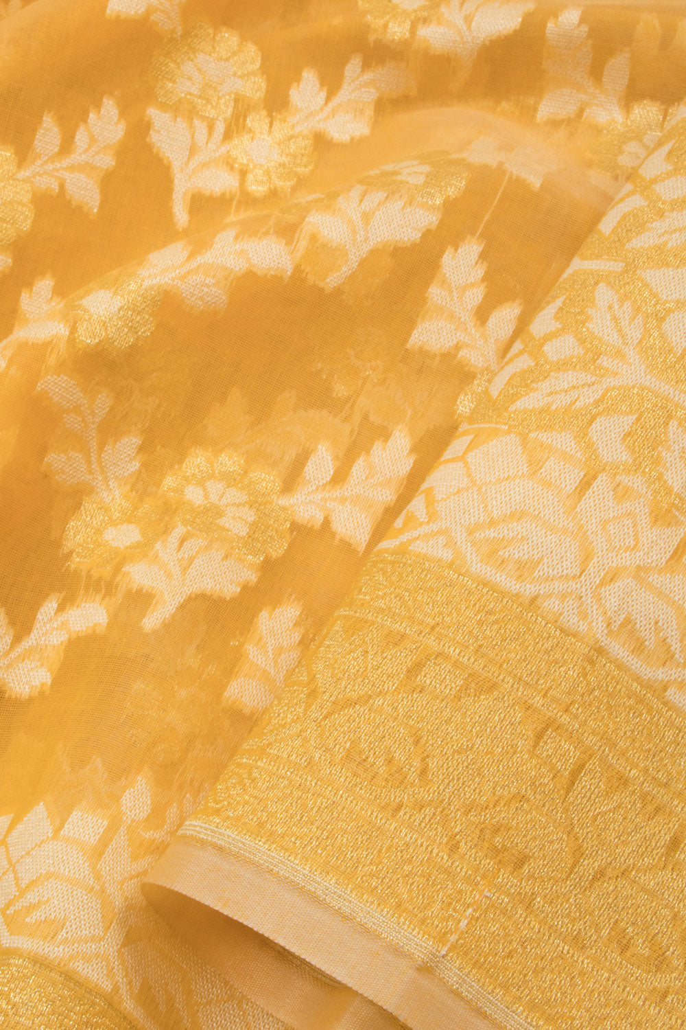 Yellow Handloom Banarasi Cotton Saree - Avishya