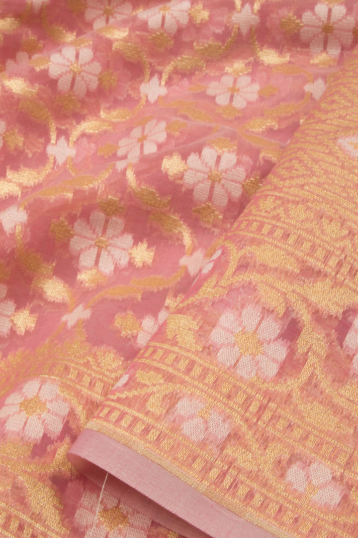 Pink Handloom Banarasi Cotton Saree - Avishya