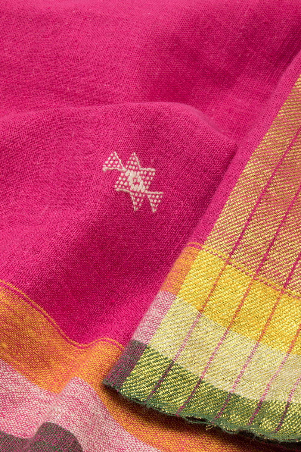 Red Handloom Bhujodi Kala Cotton Saree - Avishya