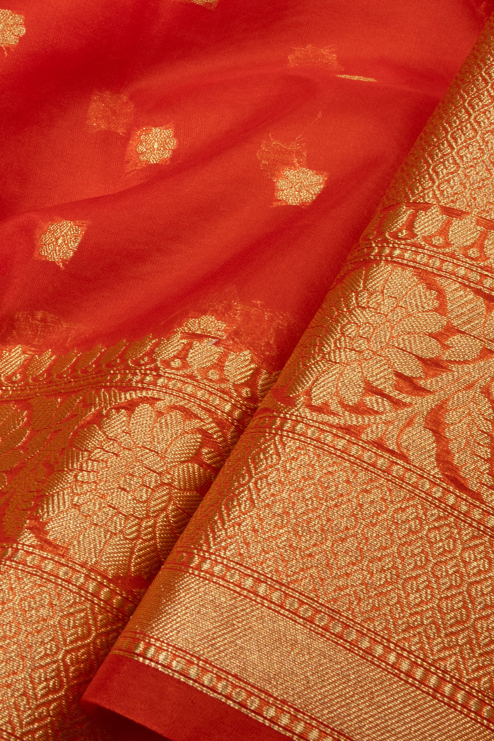 Red Banarasi Organza Viscose Saree - Avishya