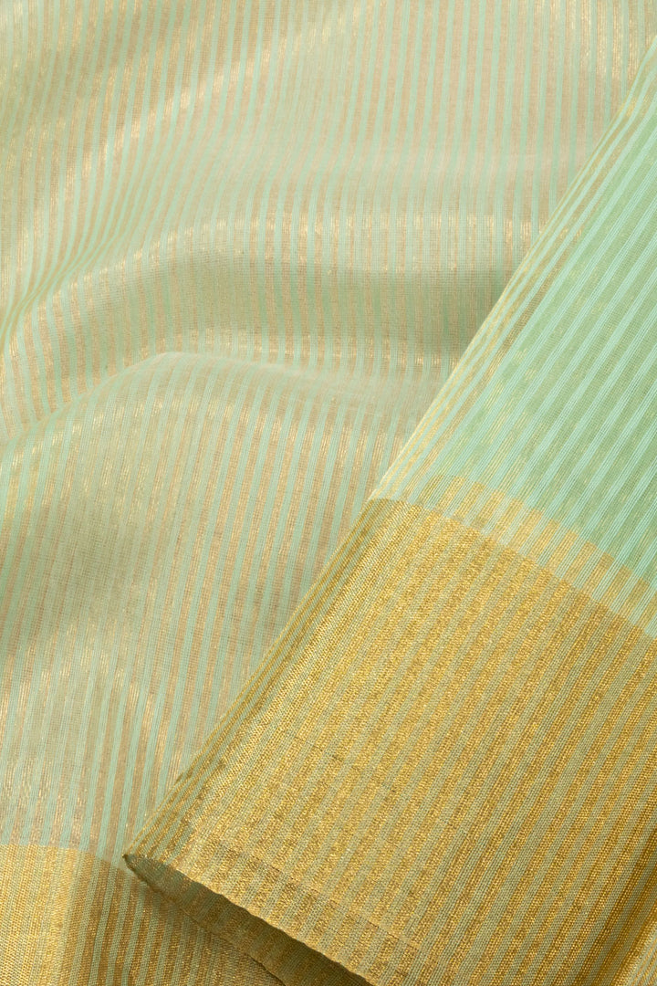 Pista Green Handloom Maheshwari Silk Cotton Saree