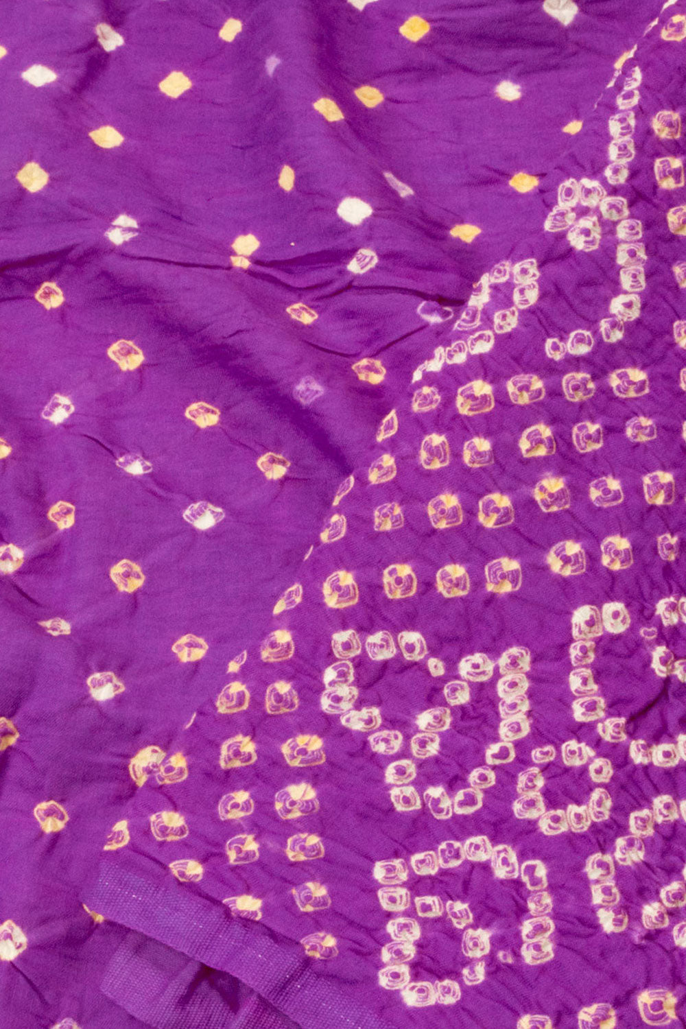 Purple Handcrafted Bandhani Cotton Saree - Avishya