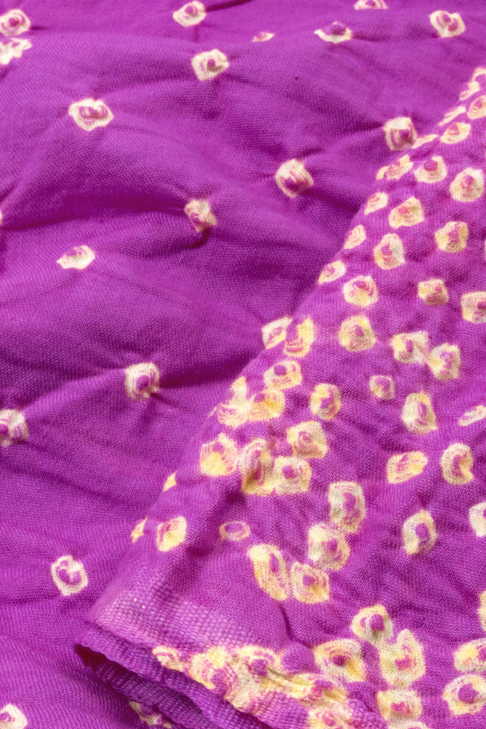 Purple Handcrafted Bandhani Cotton Saree - Avishya