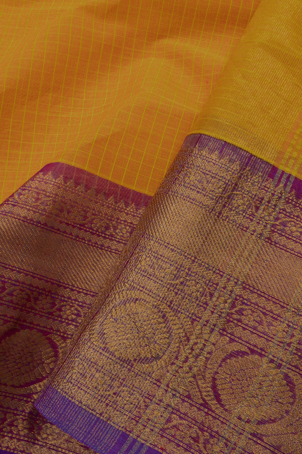 Yellow Handloom Chettinad Cotton Saree - Avishya