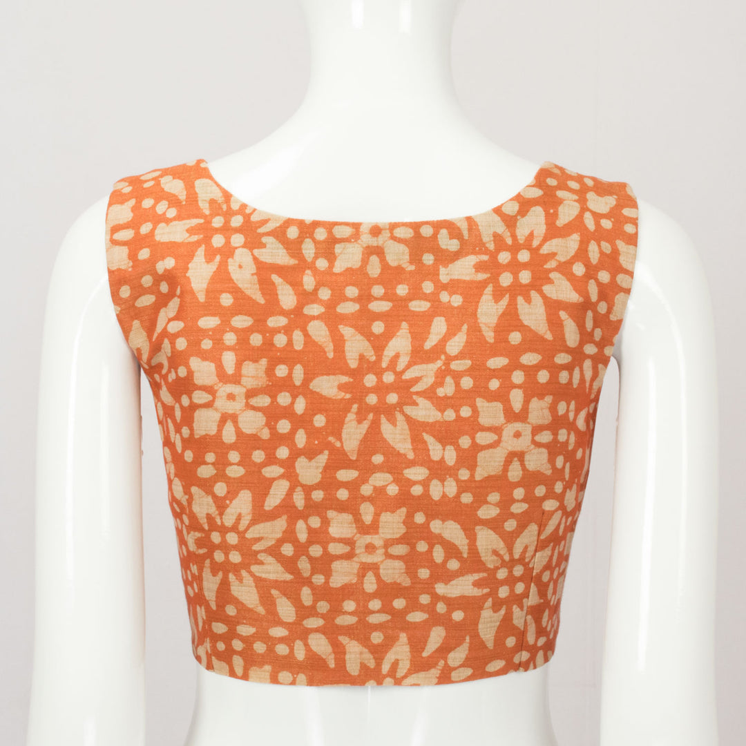 Orange Tussar Silk Blouse - Avishya