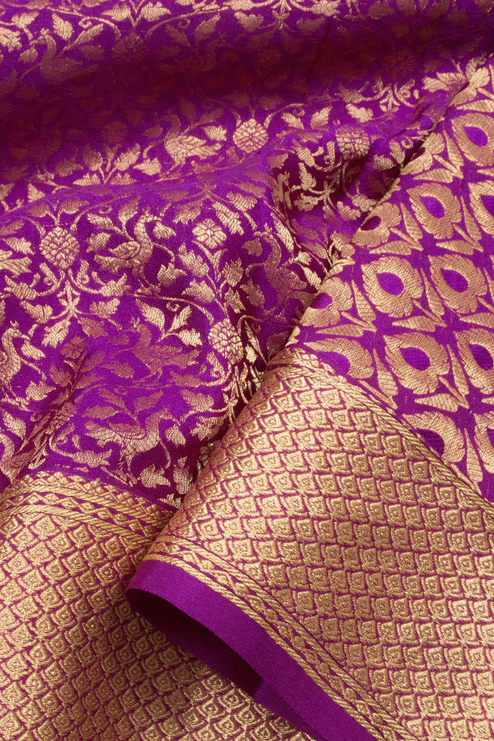 Violet Mysore Crepe Silk Saree - Avishya