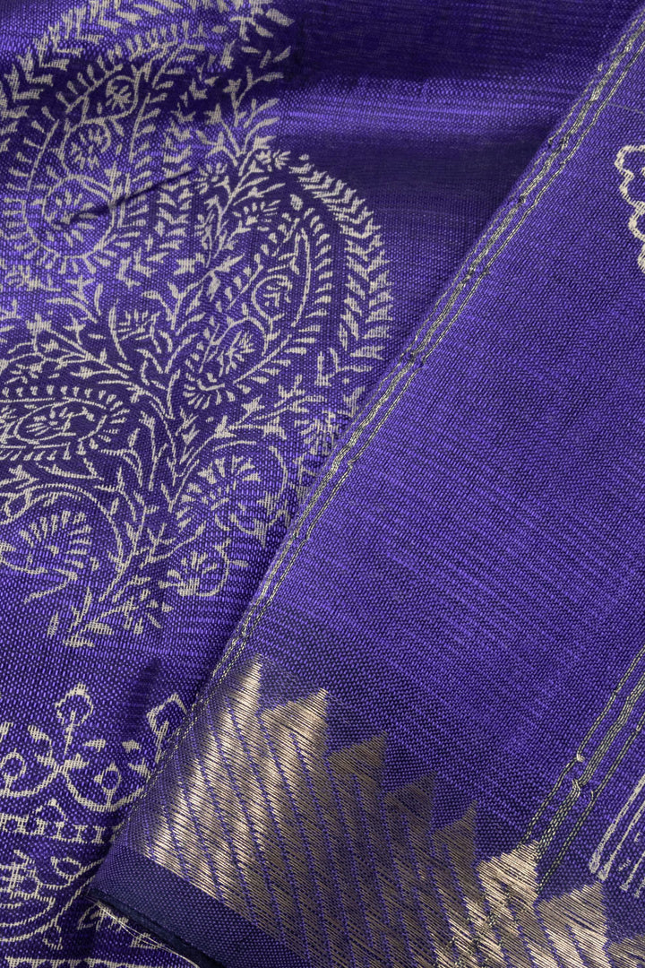 Purple Handloom Mangalgiri Silk Cotton Saree 10064481