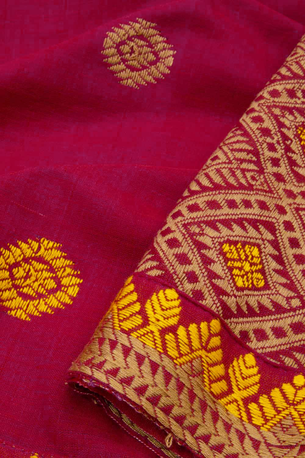 Rani Pink Handloom Assam Cotton Saree - Avishya