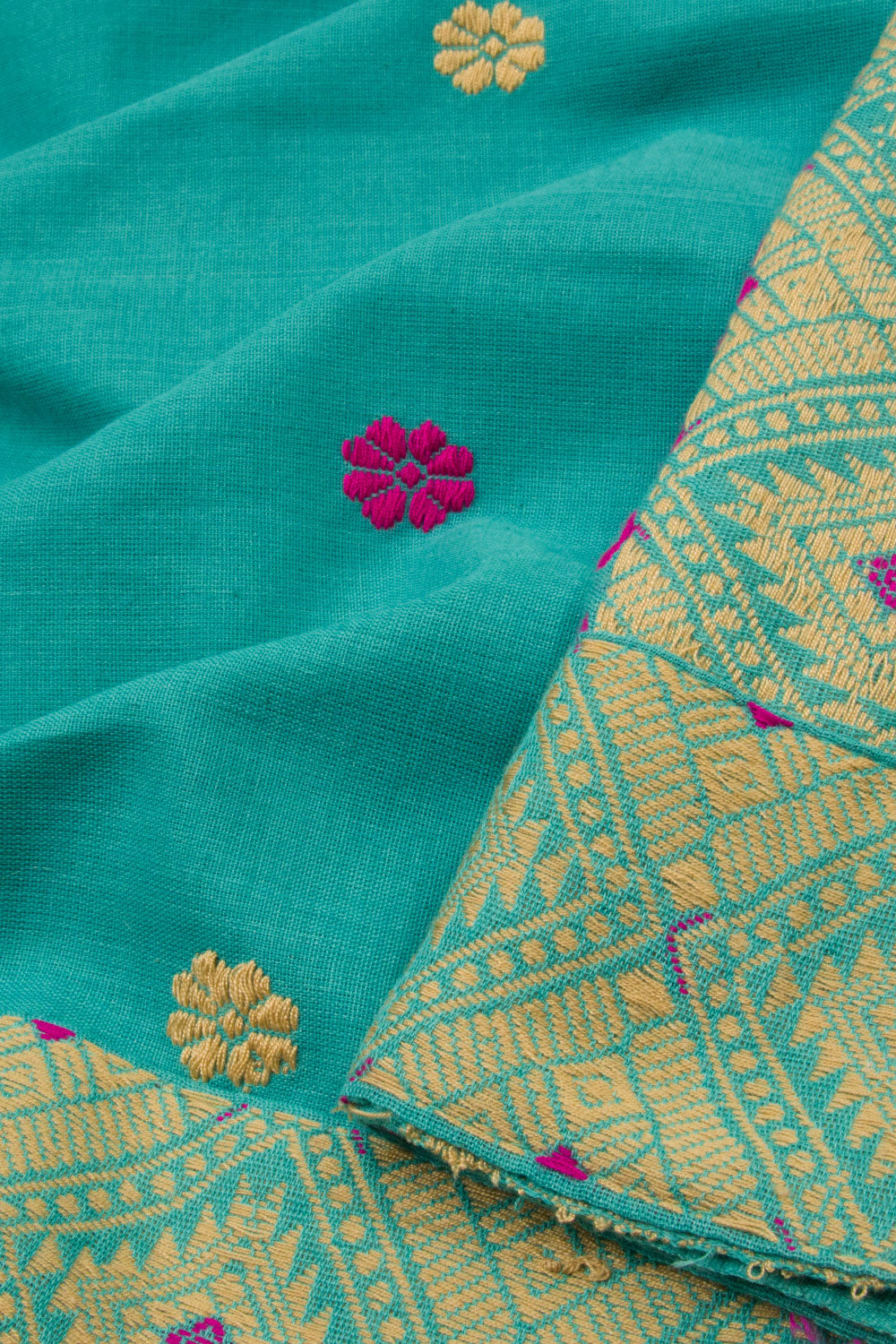 Sky Blue Handloom Assam Cotton Saree - Avishya