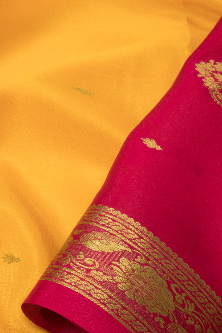 Yellow Mysore Crepe Silk Saree 10064639