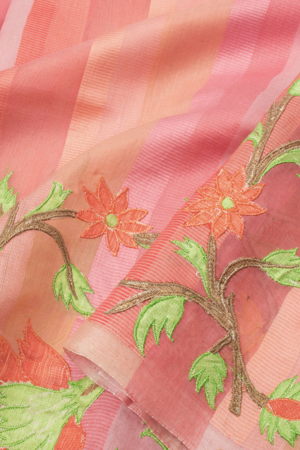 Pink Andhra Weave linen saree - Avishya