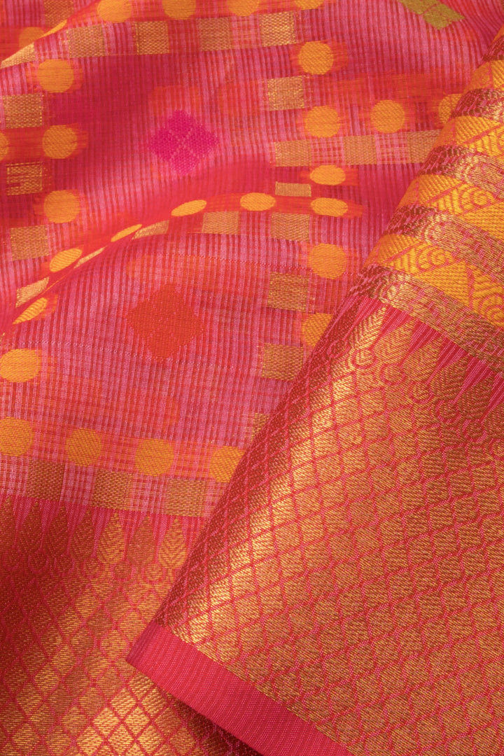 Pink Handloom Banarasi Cotton Saree - Avishya