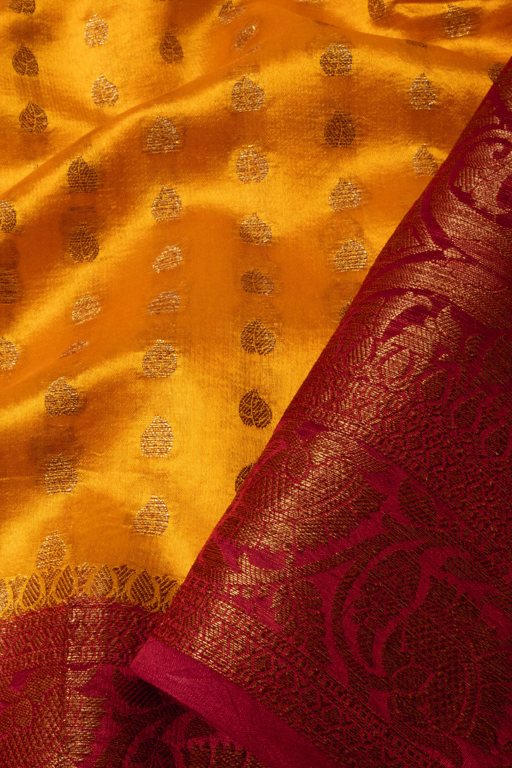 Yellow Handloom Banarasi Summer Silk Saree  - Avishya