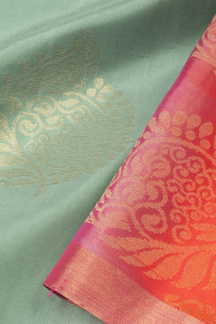 Pistachio Green Handloom Kanjivaram Soft Silk Saree - Avishya