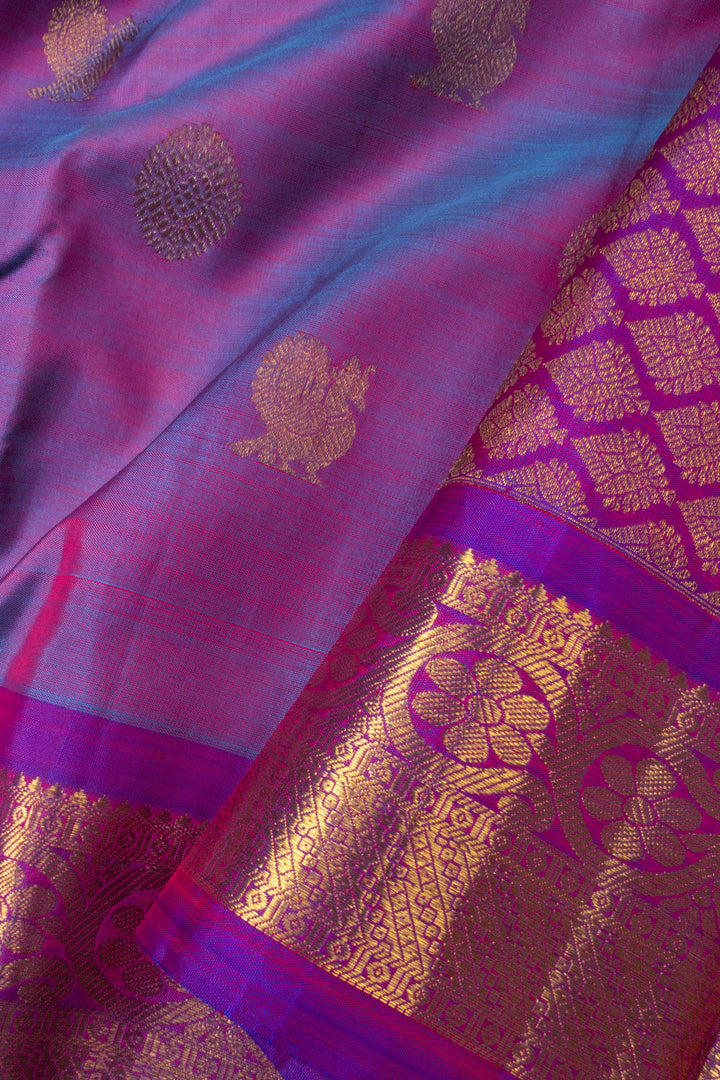 Violet Handloom Kanjivaram Silk Saree - Avishya