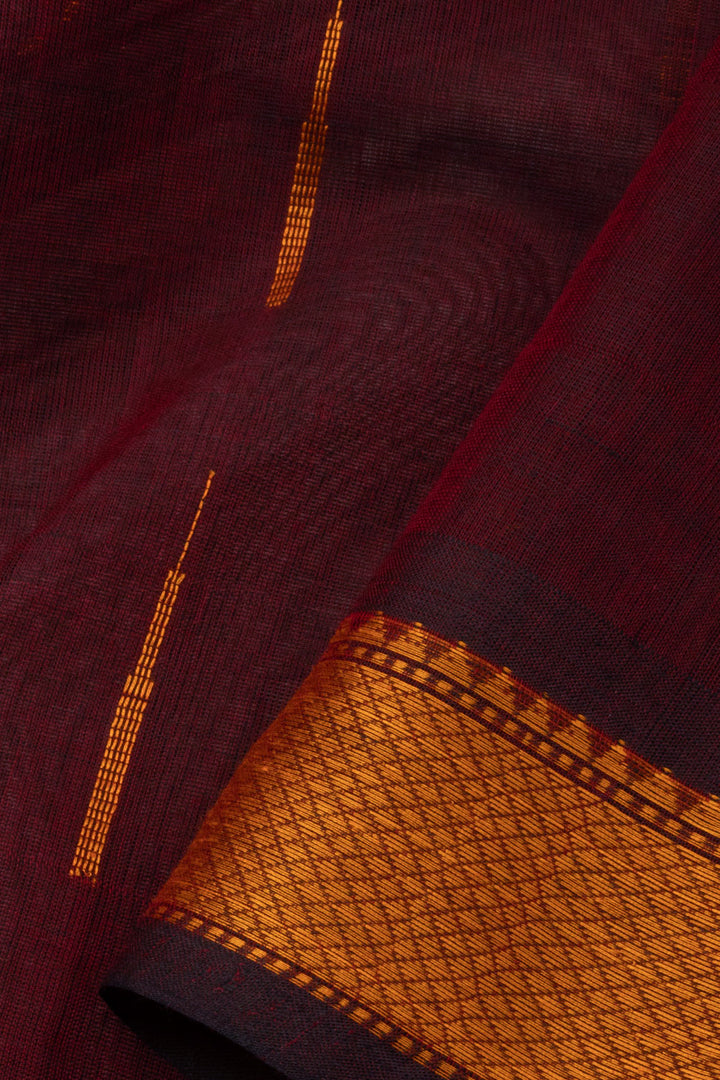 Maroon Handloom Kanchi Cotton Saree - Avishya