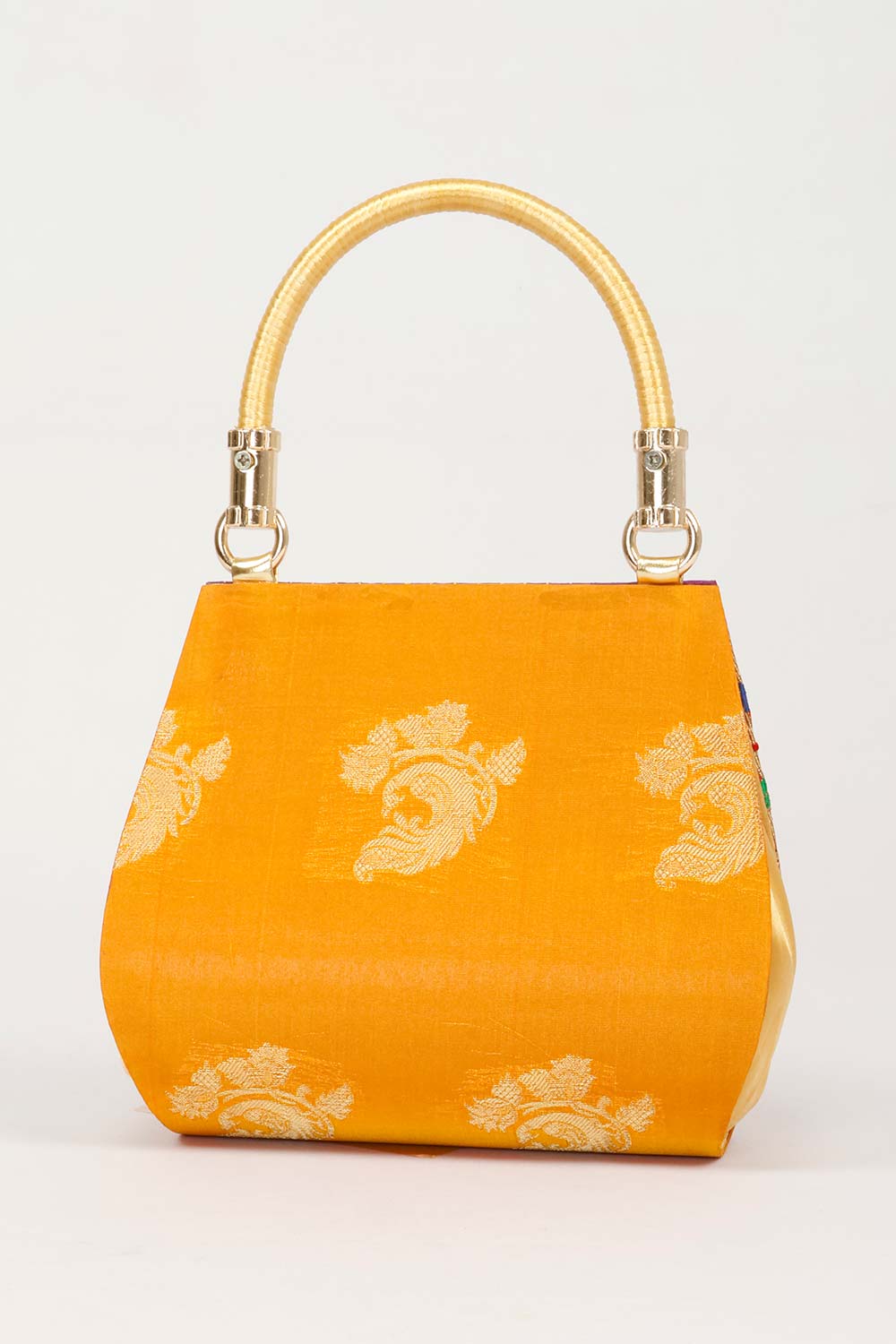 Yellow Handcrafted Paithani Potli Bag - Avishya