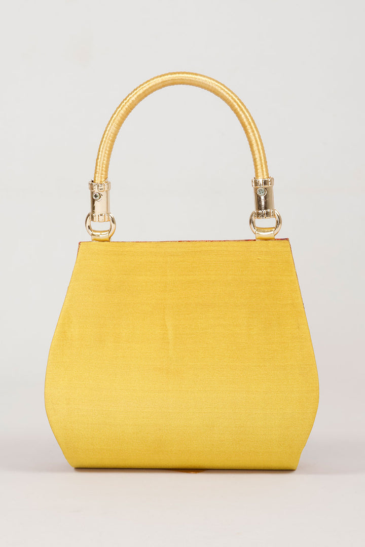 Yellow Handcrafted Paithani Potli Bag - Avishya