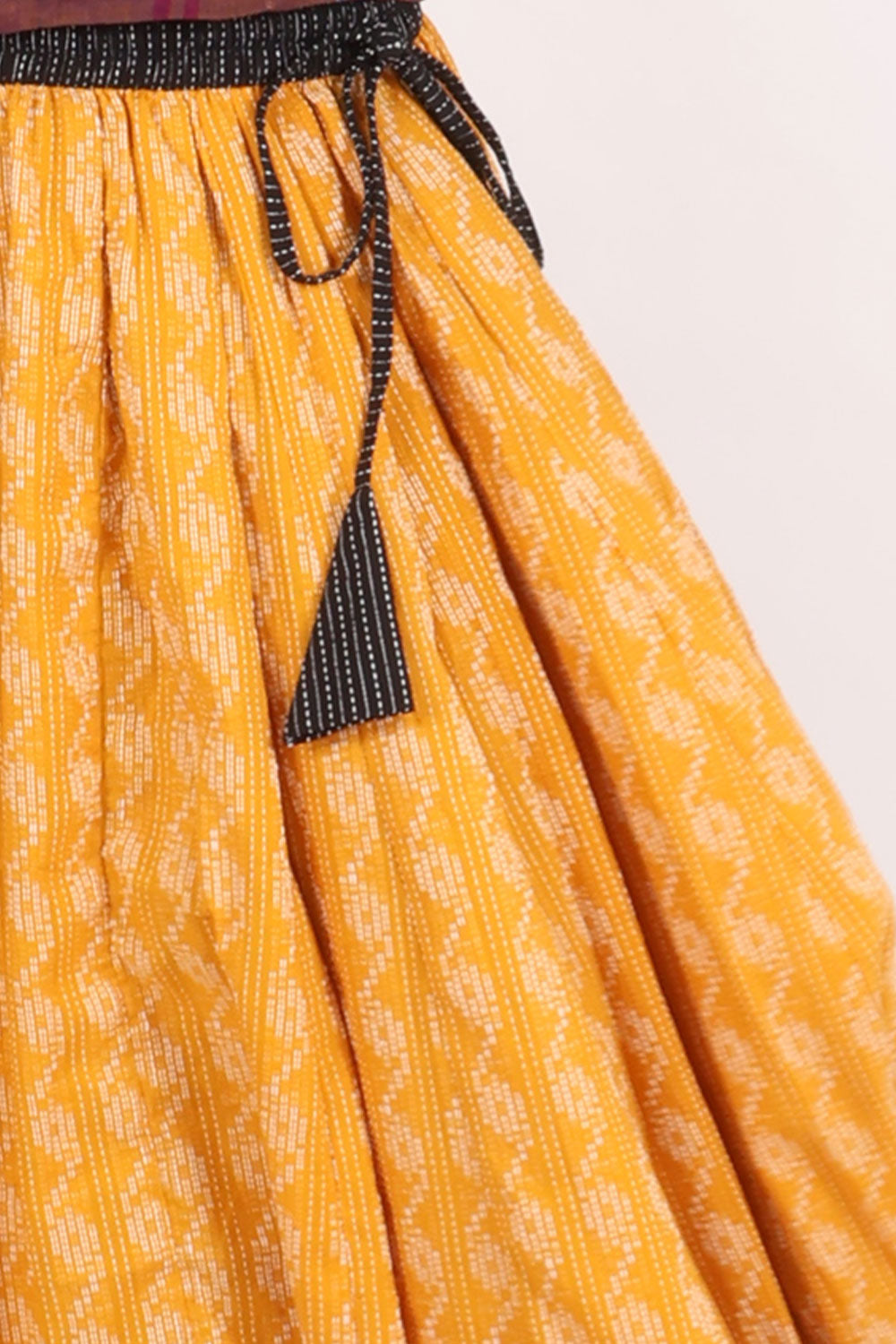 Orange Hand Block Printed Cotton Skirt