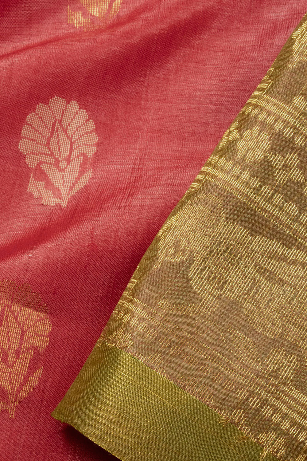 Red Embroidered Kosa Silk saree - Avishya