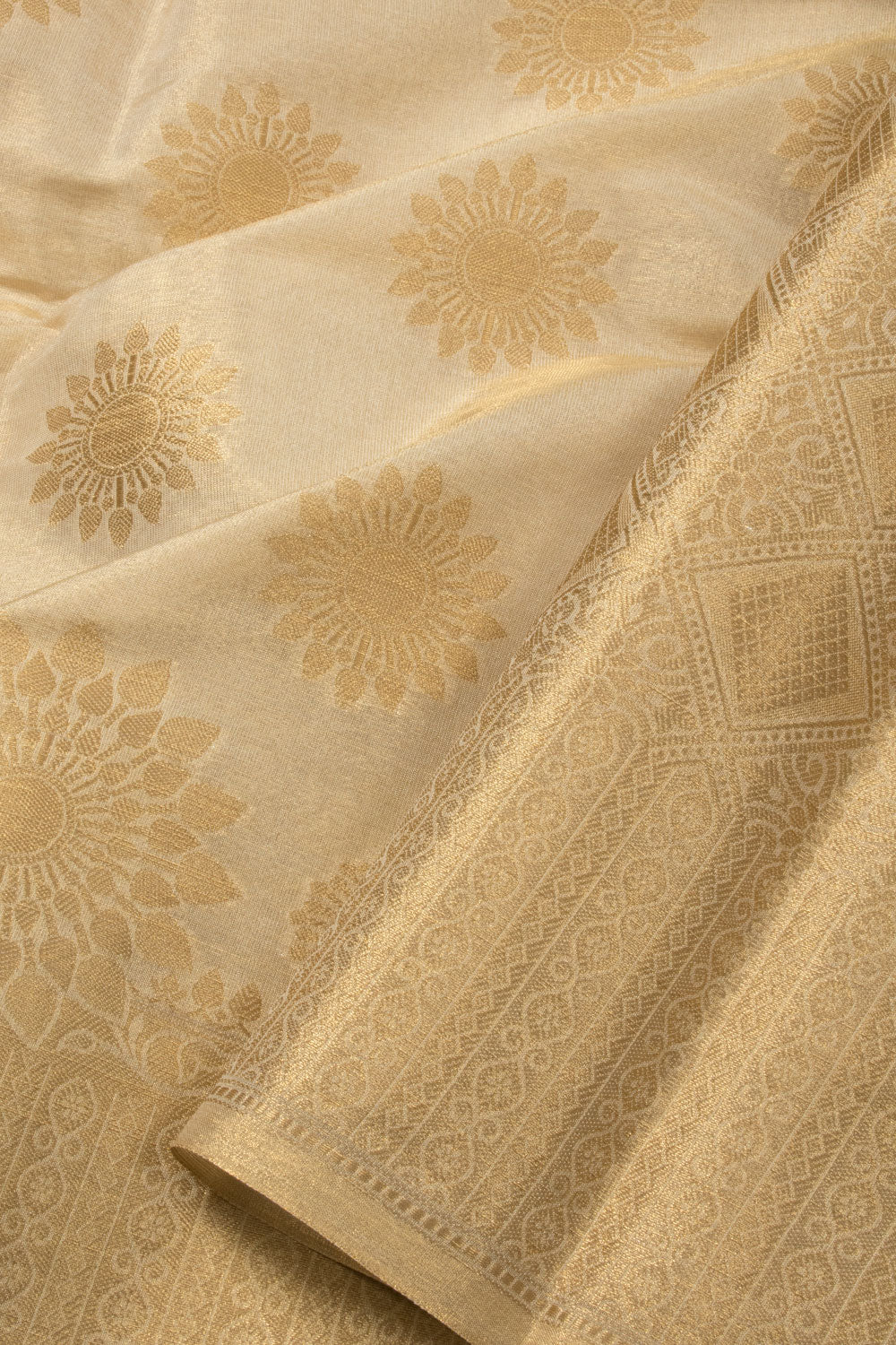 Rich Cream Banarasi Tissue Silk Saree - Avishya