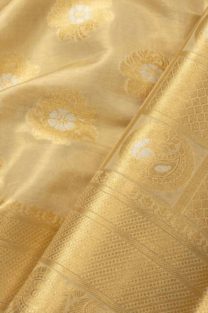 Parmesean Beige Banarasi Tissue Silk Saree - Avishya