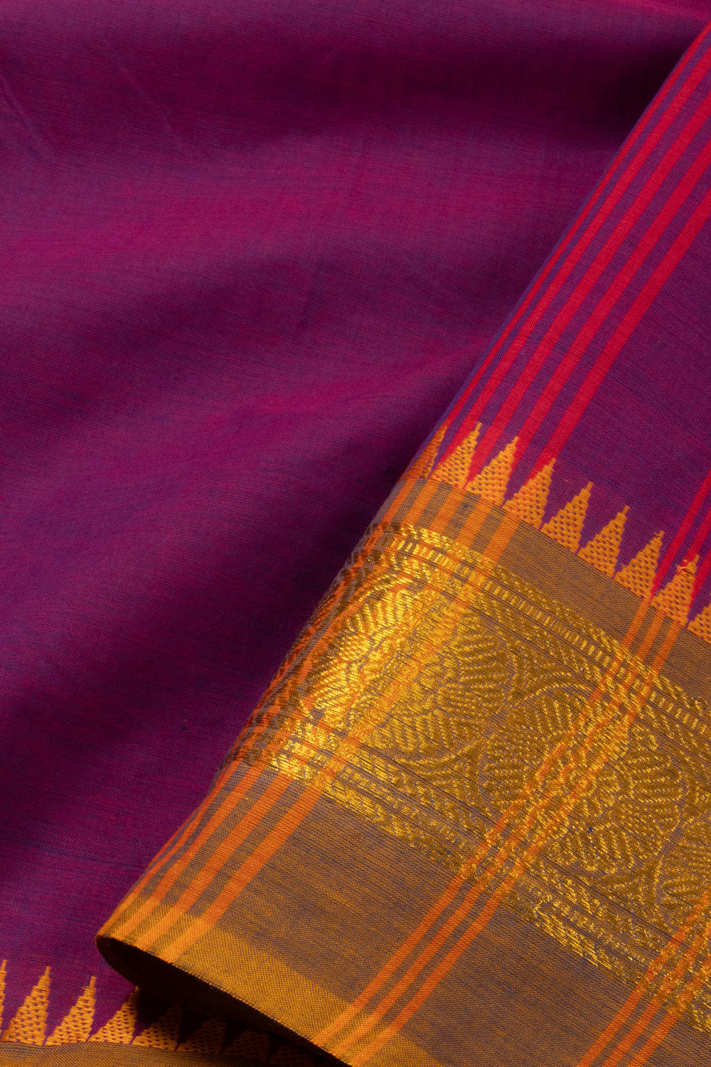 Purple Handloom Chettinad Cotton Saree-Avishya