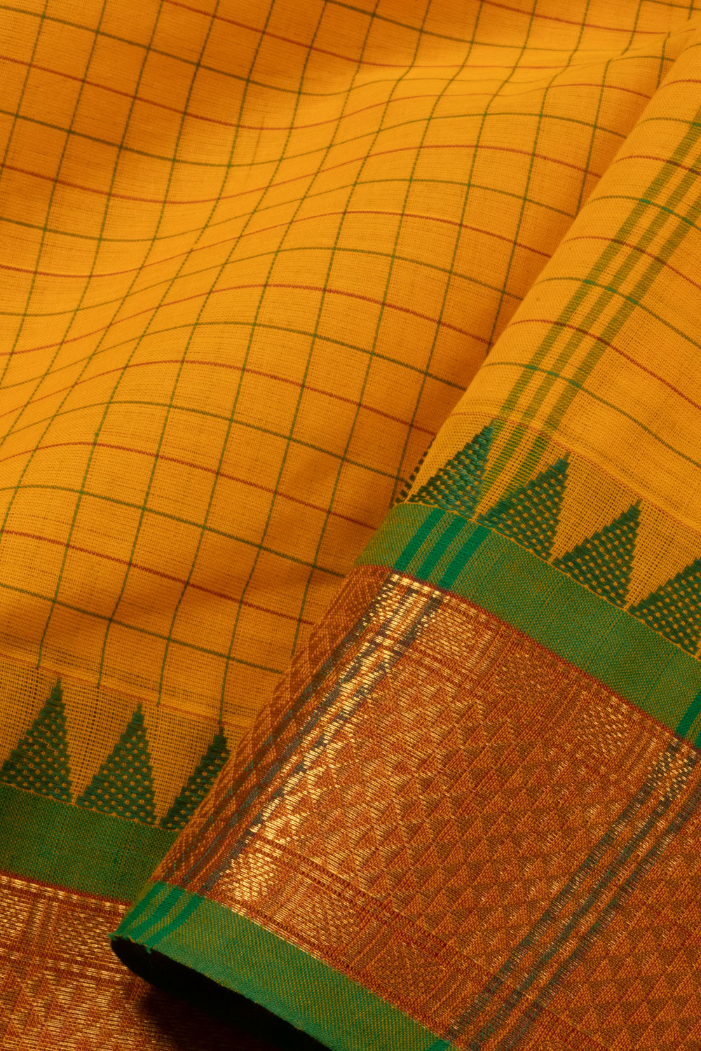 Yellow Handloom Chettinad Cotton Saree - Avishya