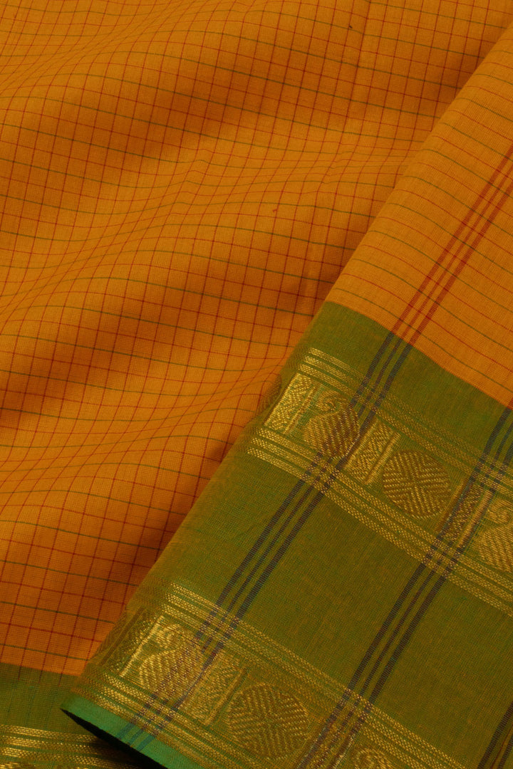 Yellow Handloom Chettinad Cotton Saree - Avishya