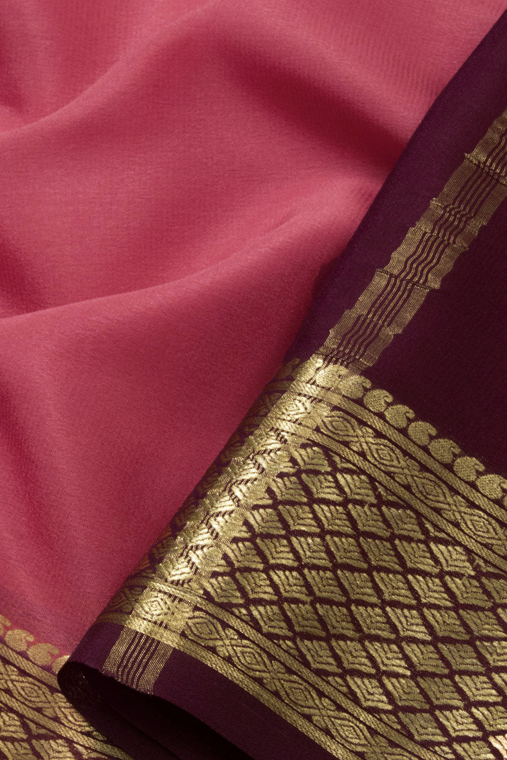 Pink Mysore Crepe Silk Saree - Avishya