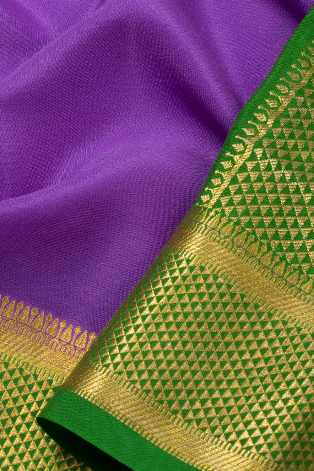 Purple Mysore Crepe Silk Saree - Avishya