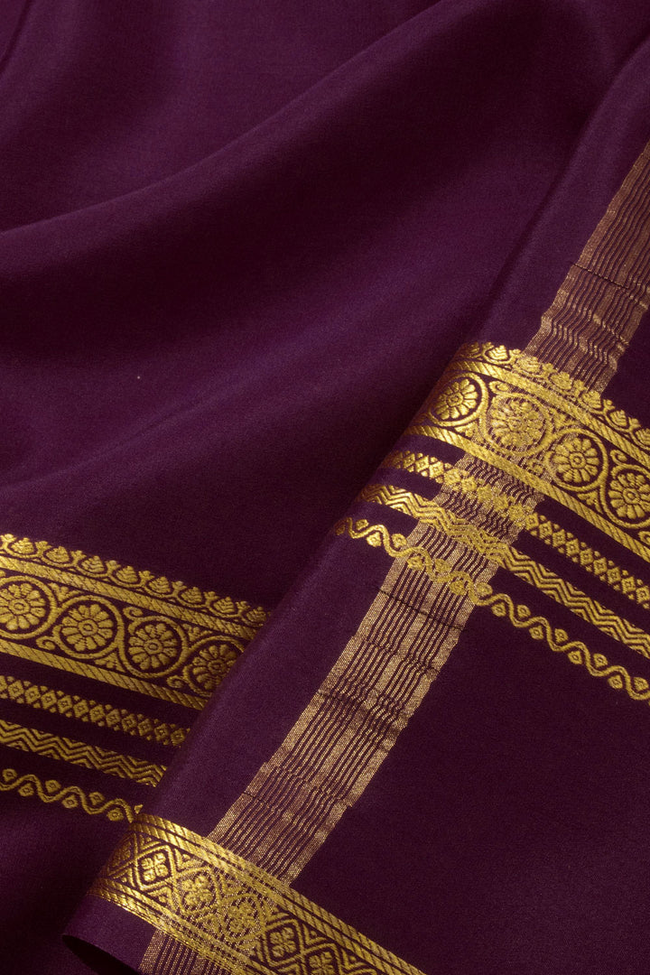 Violet Mysore Crepe Silk Saree - Avishya