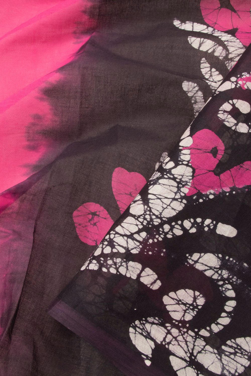 Pink Batik Printed Cotton saree - Avishya