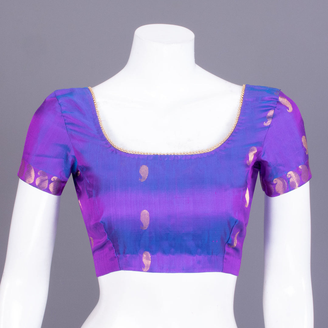 Purple Kanchipuram Silk Blouse -Avishya