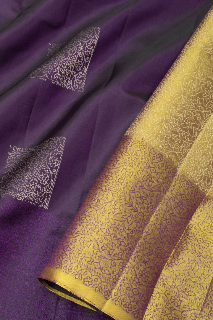 Purple Handloom Kanjivaram Soft Silk Saree - Avishya