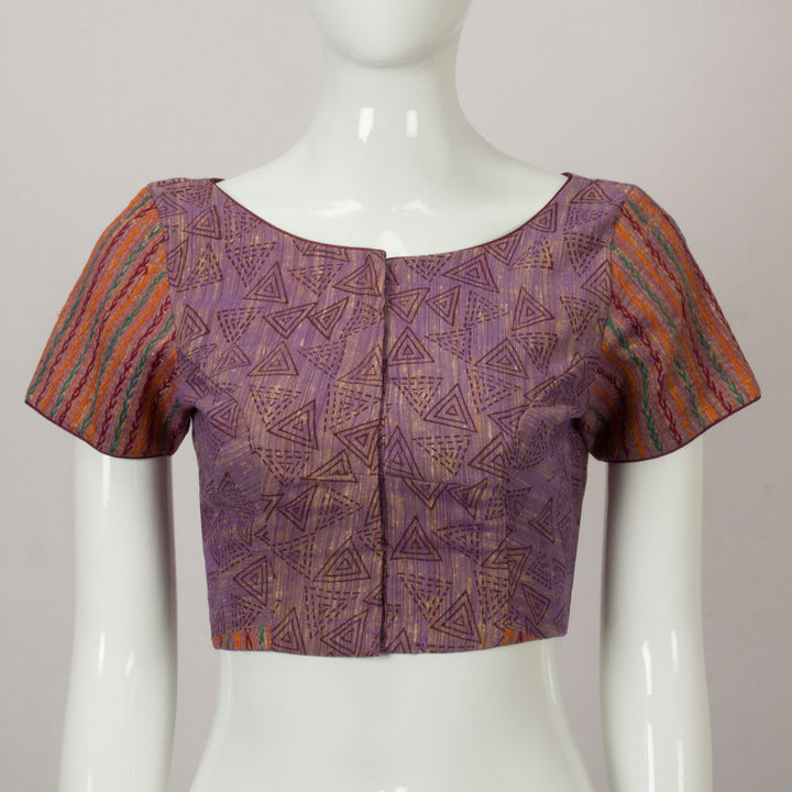 Purple Handwoven Tussar Silk Blouse - Avishya