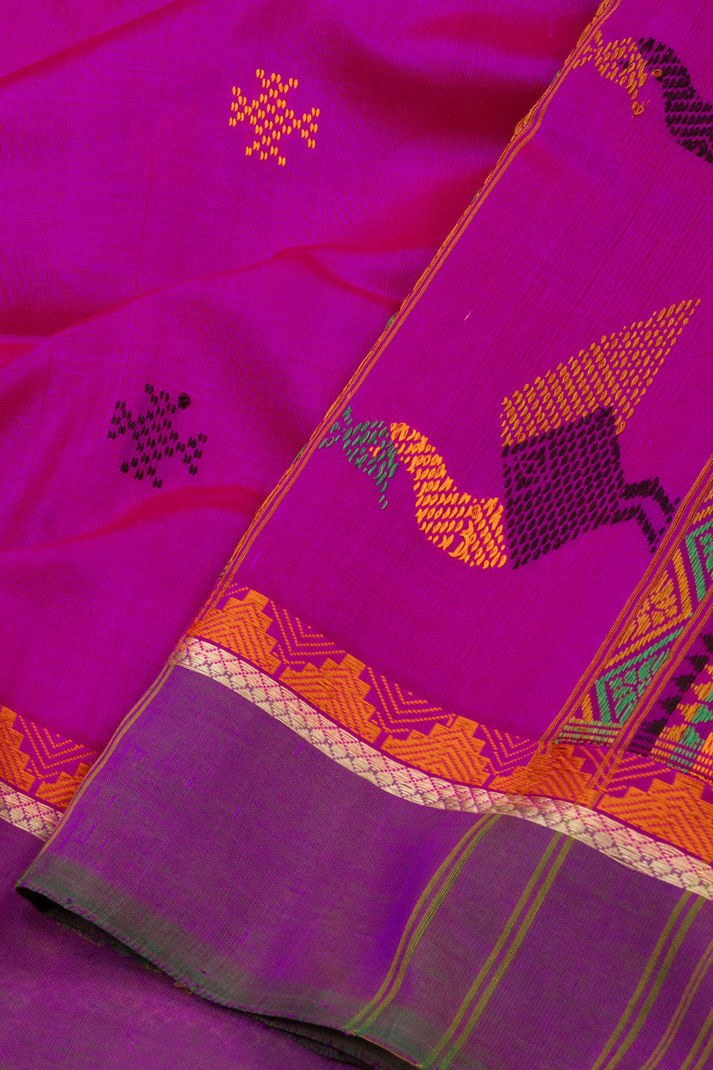 Pink Handloom Kanchi Silk Cotton Saree - Avishya